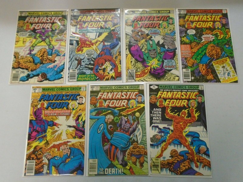 Fantastic Four lot 14 different 40c covers from #206-221 avg 6.0 FN (1979-80)