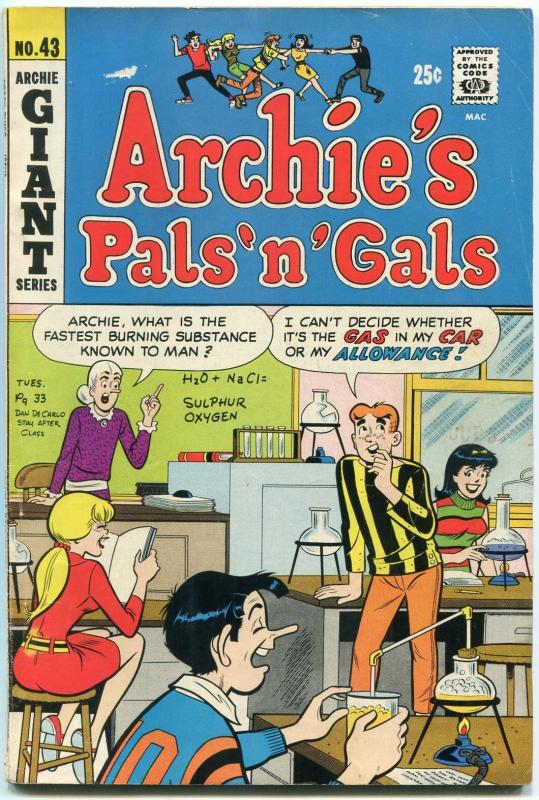 Archie's Pals n Gals #43 1967-Dan DeCarlo cover Betty & Veronica VG/F