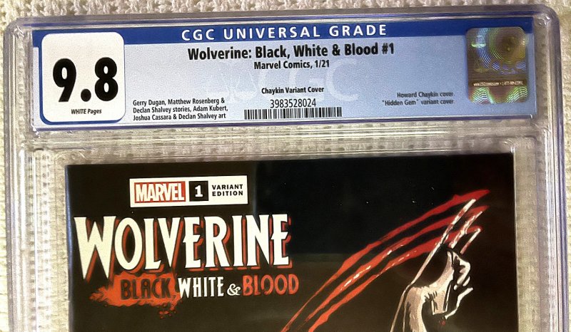 ?~WOLVERINE:BLACK, WHITE & BLOOD #1~CHAYKIN~HIDDEN GEM 1:100 VARIANT~CGC 9.8~?