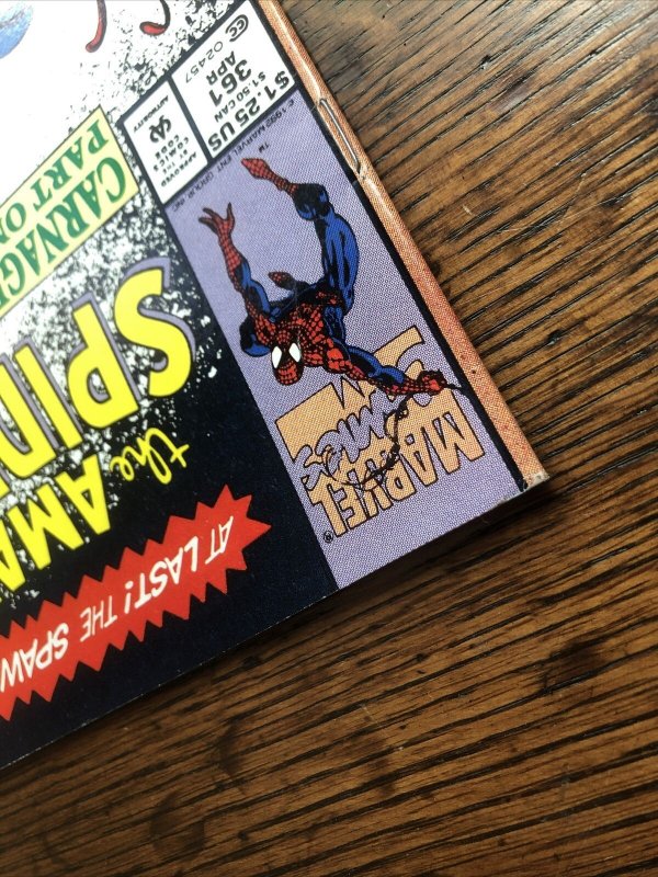 Amazing Spider-Man 361 NEWSSTAND 1st Appearance Carnage High Grade PRIMO!!