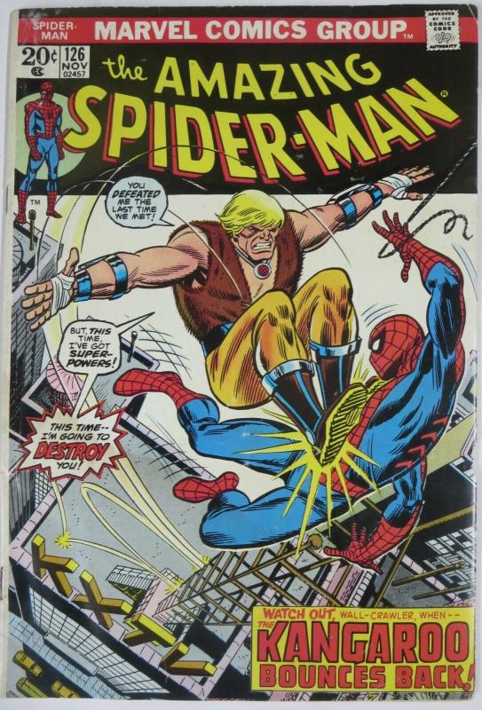 AMAZING SPIDER-MAN  #126 (Marvel,11/1973) FAIR/GOOD(FR/G) Kangaroo! Conway&Andru