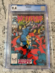 Wolverine # 7 CGC Graded 9.4 Marvel Comic Book Hulk Mr. Fixit 1989 X-Men JH24
