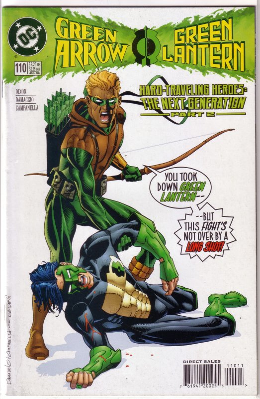 Green Arrow (vol. 2, 1987)#110 VG (Hard-Traveling Heroes 2) Green Lantern x-over