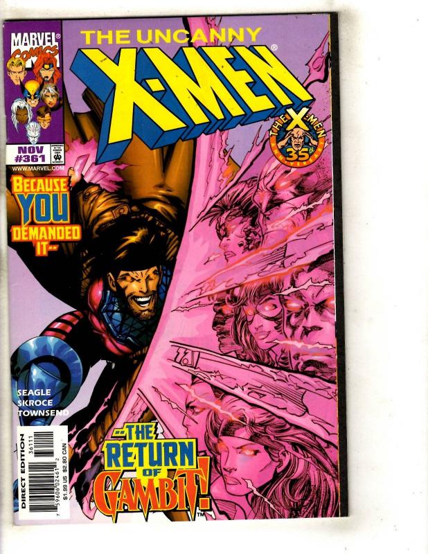8 Uncanny X-Men Marvel Comic Books # 360 361 362 363 364 365 366 368 Rogue JD5