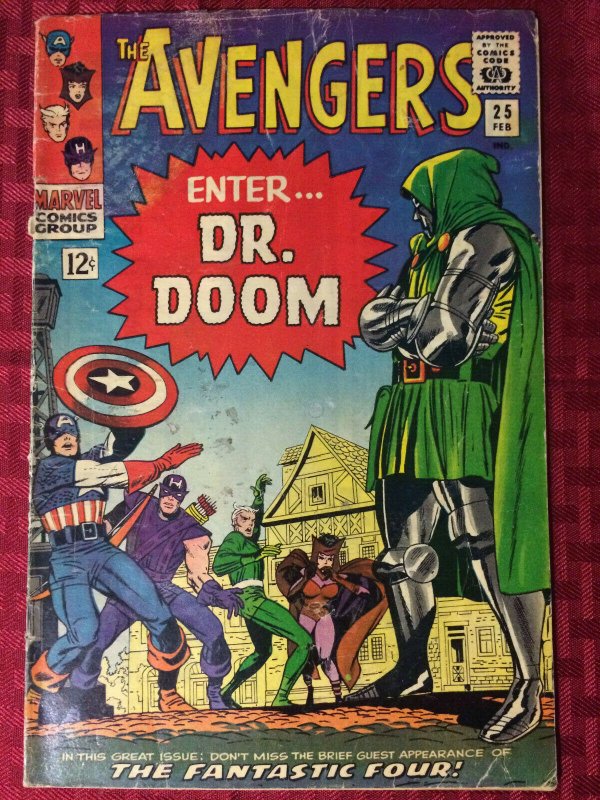 Avengers #25 1965 Dr. Doom Marvel Captain America Collectible ComicVG/VG+