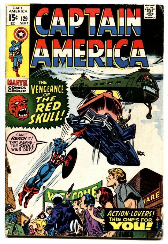 CAPTAIN AMERICA #129 comic book 1970 MARVEL RED SKULL GENE COLAN VG