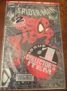 Spider-Man #1 Unpriced / $2 Polybagged Silver Edition (1990)  