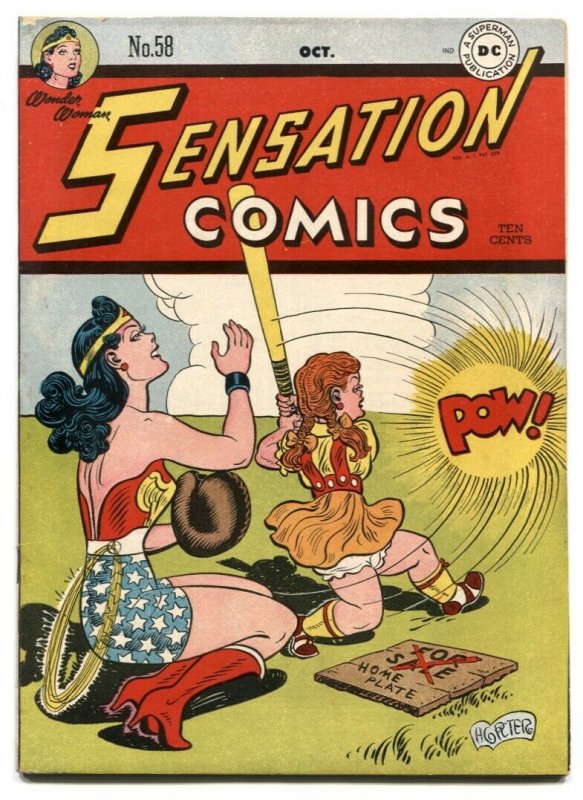 Sensation Comics #58 1946- WONDER WOMAN- Wildcat FN- 