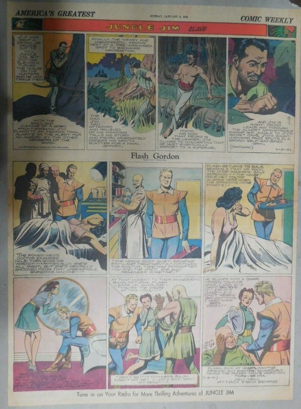 Flash Gordon Sunday by Alex Raymond from 1/5/1941 Large Full Page Size !