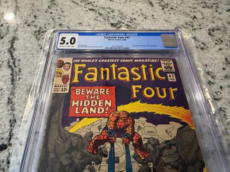 Fantastic Four # 47 CGC Graded 5.0 Marvel Comic Book 1966 Stan Lee J. Kirby JH33