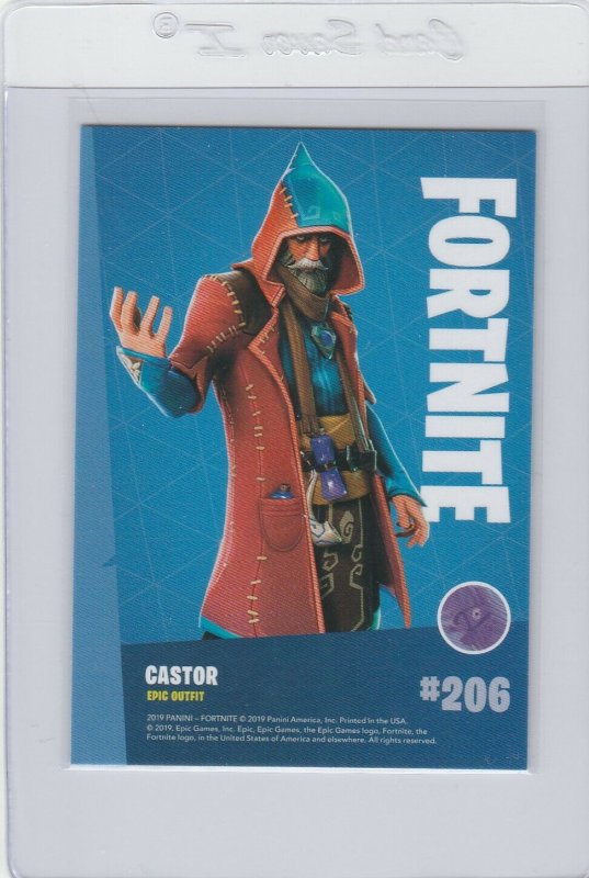Fortnite Castor 206 Epic Outfit Panini 2019 trading card series 1