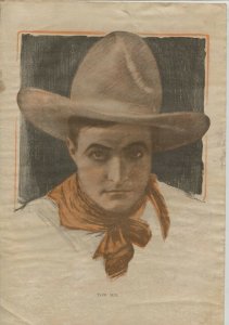 Tom Mix Print 1900's-removed from an early issue of Motion Picture Magazine-VG