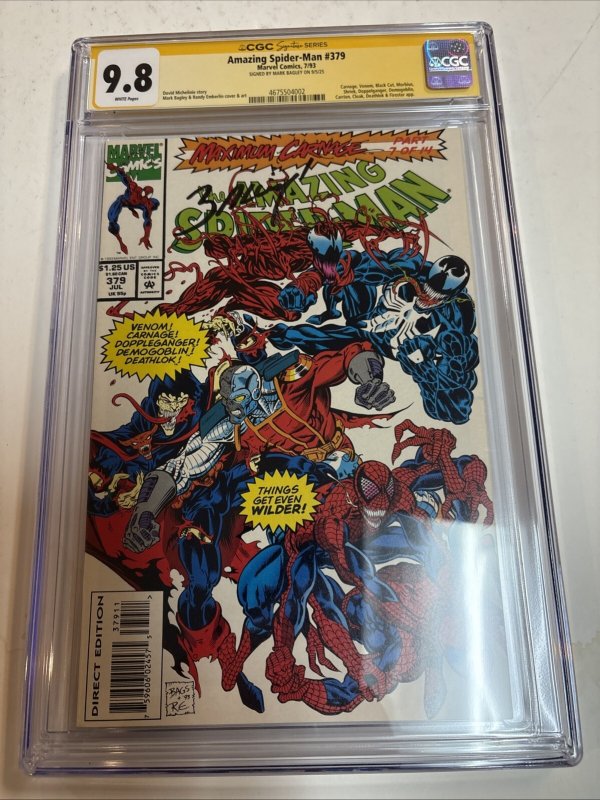 Amazing Spider-Man (1993) # 379 (CGC 9.8 SS) Signed Mark Bagley