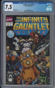 Infinity Gauntlet 1 CGC 7.5 George Perez Thanos Avengers MCU 1991