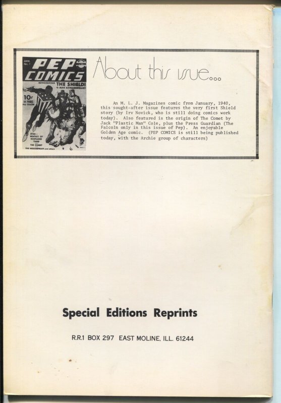 Flashback #7 1970's-ReprintsPep Comics #1 from 1940-VF