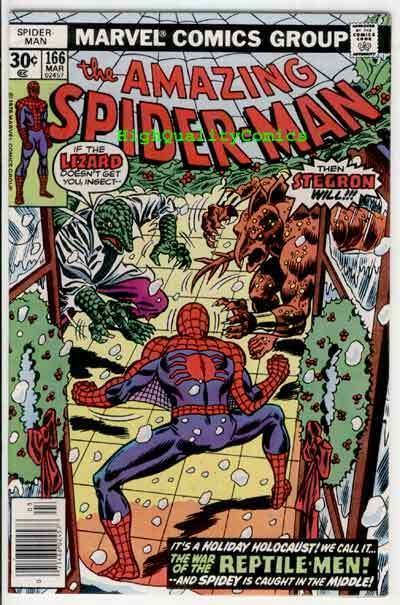 SPIDER-MAN #166, VF+, Lizard, Stegron, Amazing, 1963, Ross Andru, Len Wein