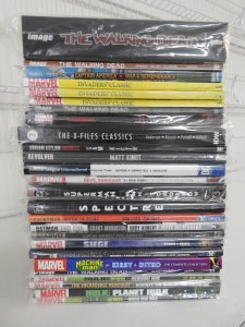 Huge Lot 26 TPB's Hardbacks Compendiums+ W/ Cap, Batman, Walking Dead+ A...