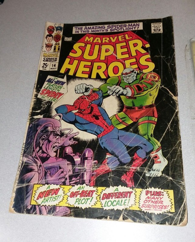 Marvel Super-Heroes #14 Amazing Spider-Man story 1st jack kirby work art 1967