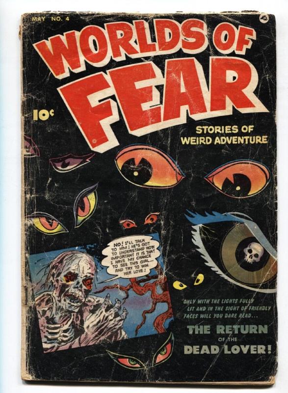 WORLDS OF FEAR #4 pre-code horror comic 1952-FAWCETT- Zombie-Eyes cover