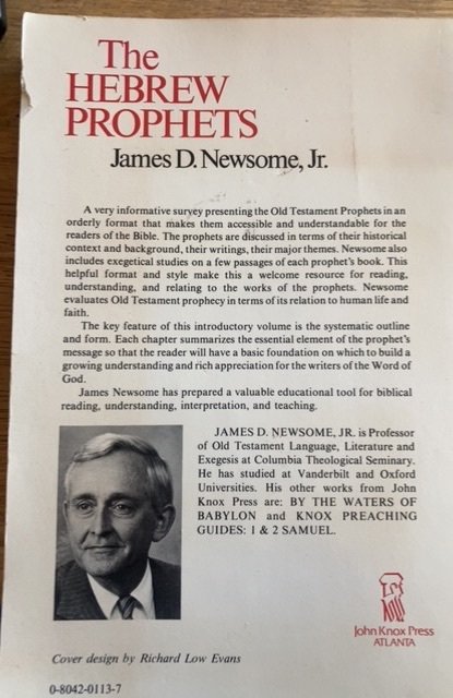 The Hebrew prophets, Newsome,1984,226p