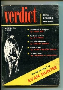 VERDICT-#1-AUG 1956-PULP-BLOCHMAN-SOUTHERN STATES PEDIGREE-vg