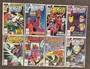 Avengers West Coast #55,56,57,58,59,60,63,66 1990 Marvel Comics Lot