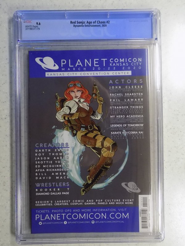 RED SONJA: AGE OF CHAOS # 2 PARRILLO EXCLUSIVE CGC 9.6.