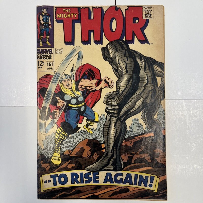 Thor #151 1968 VG. Classic Kirby Cover. Destroyer. Origin Of Triton. In Humans?