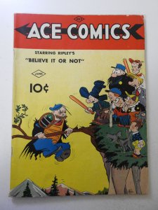 Ace Comics #3 VG Condition 1 in spine split, centerfold detached top staple