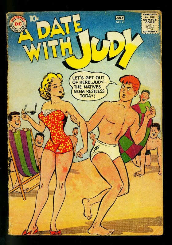 Date with Judy #71 1959- Spicy Swimsuit cover- DC Humor- G