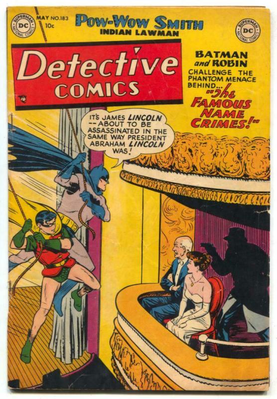 Detective Comics #183 1952- Lincoln assassination-Batman VG/F