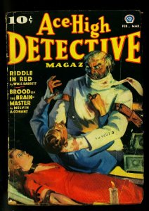 Ace-High Detective February 1937- Wild cover-Frank Gruber- Final issue- VG-