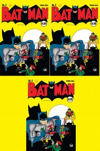 BATMAN #5 FACSIMILE + FOIL + BLANK VARIANT 3 COVER SET! 1st Golden Age BATMOBILE