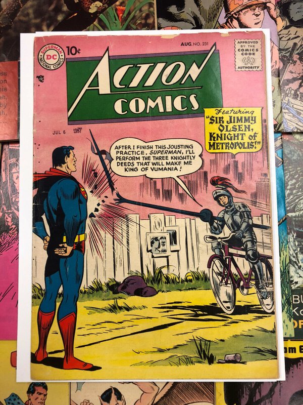 Action Comics #231 VG 4.0 jimmy olsen KNIGHT OF METROPOLIS 10c GOLDEN AGE 1957