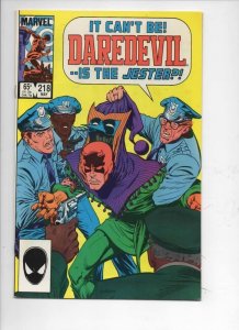 DAREDEVIL #218 VF+  Murdock, Jester, 1964 1985, more Marvel in store