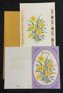 TO GRANDMOTHER Yellow & Purple Flowers 6x9 Greeting Card Art #2617 w/ 1 Card