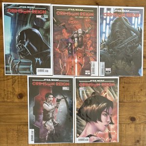 Star Wars Crimson Reign #1,2,3,4,5 Marvel Variant Complete Set