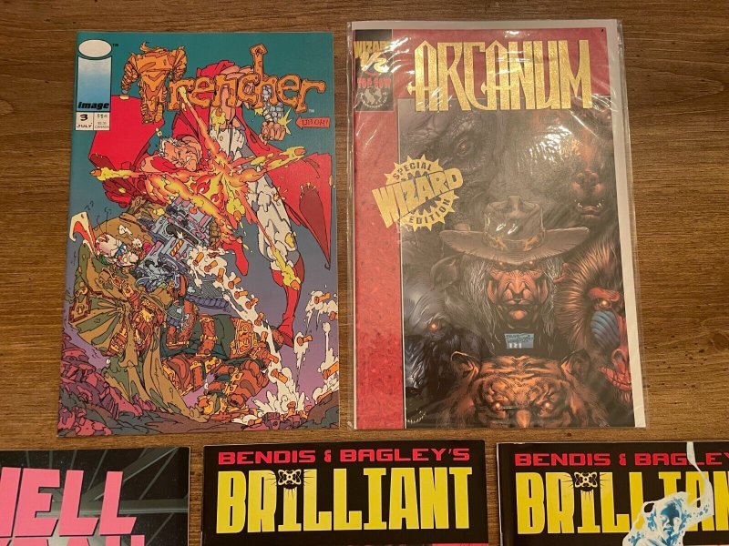 5 Comic Books Brilliant # 1 2 + Hell Yeah #2 + Arcanum # 1/2 + Trencher # 3 J944