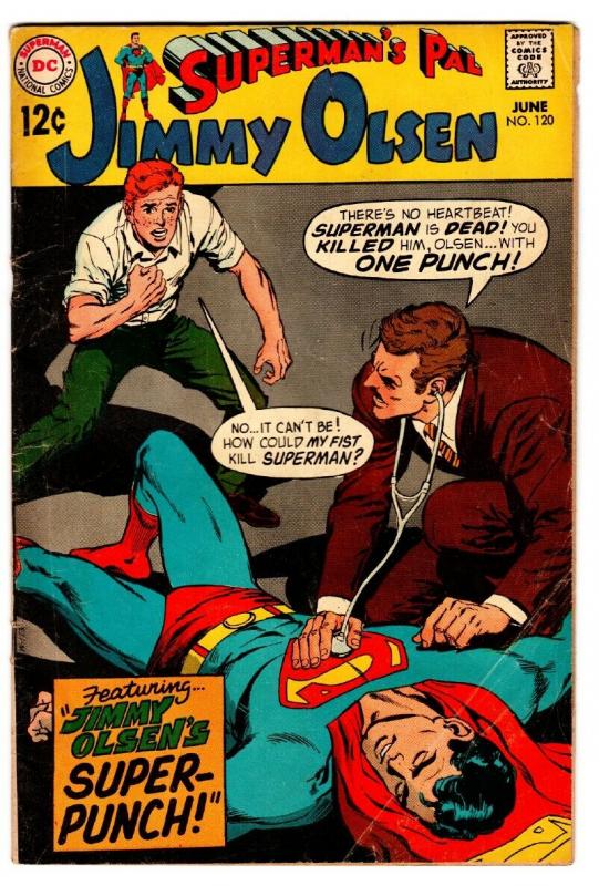 SUPERMAN'S PAL JIMMY OLSEN #120 dc silver age comic G