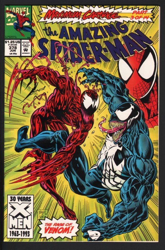 AMAZING SPIDER-MAN #378-MARVEL COMICS NM-VENOM-CARNAGE