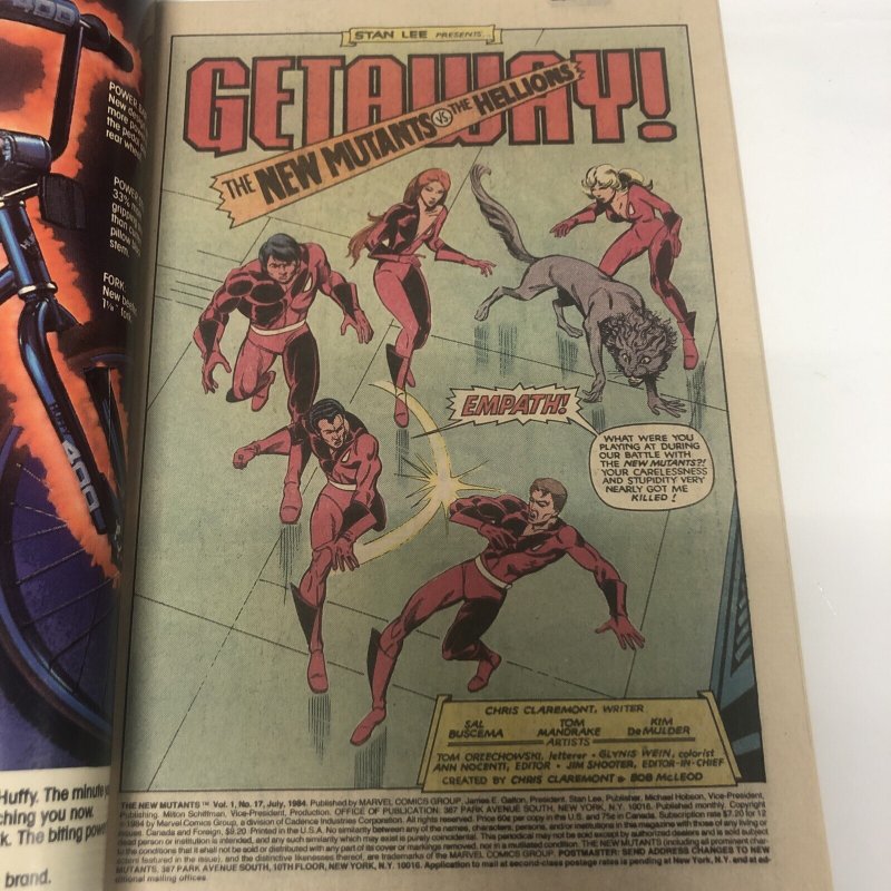 The New Mutants (1984) # 17 (VF) Canadian Price Variant • Chris Claremont