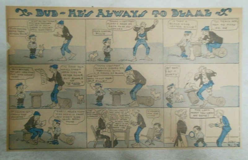 Bud He's Always to Blame Sunday Page by Lowry from ?/1911 Half Full Page Size!