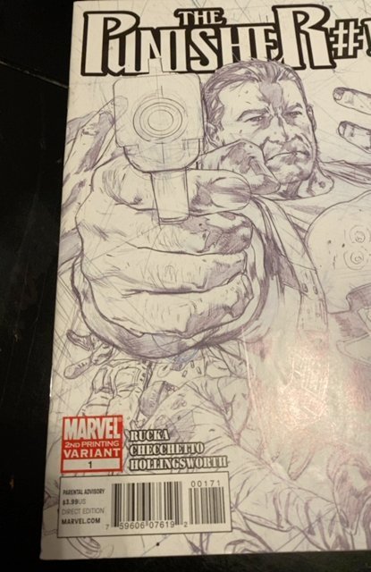 The Punisher #1 2nd Printing Variant - Bryan Hitch Sketch Cover (2011)