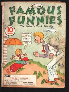 Famous Funnies #36 1937-4th of July Fireworks cover-Buck Rogers-Scorchy Smith...