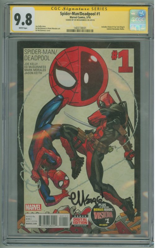 Spider-Man/Deadpool #1 (2016) CGC Signature Series 9.8! Signed by Ed McGuinness!