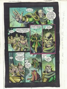 JLA: Foreign Bodies #1 p.47 Color Guide Art - Kobra vs. Superman by John Kalisz