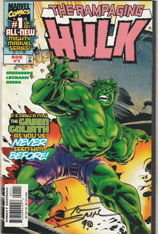 Rampaging Hulk #1 (Aug-98) Signed VF/NM High-Grade Wow! With Certificate!