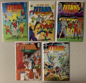 Official Teen Titans Index set #1-5 direct 5 diff 8.0 (1985)