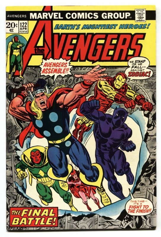 AVENGERS #122-comic book-BLACK PANTHER COVER-Thor captain america-1974