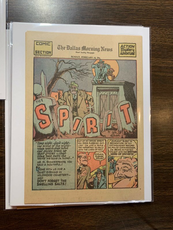 The Spirit Comic Book Section Newspaper Very Fine Or Better 1943 February 14